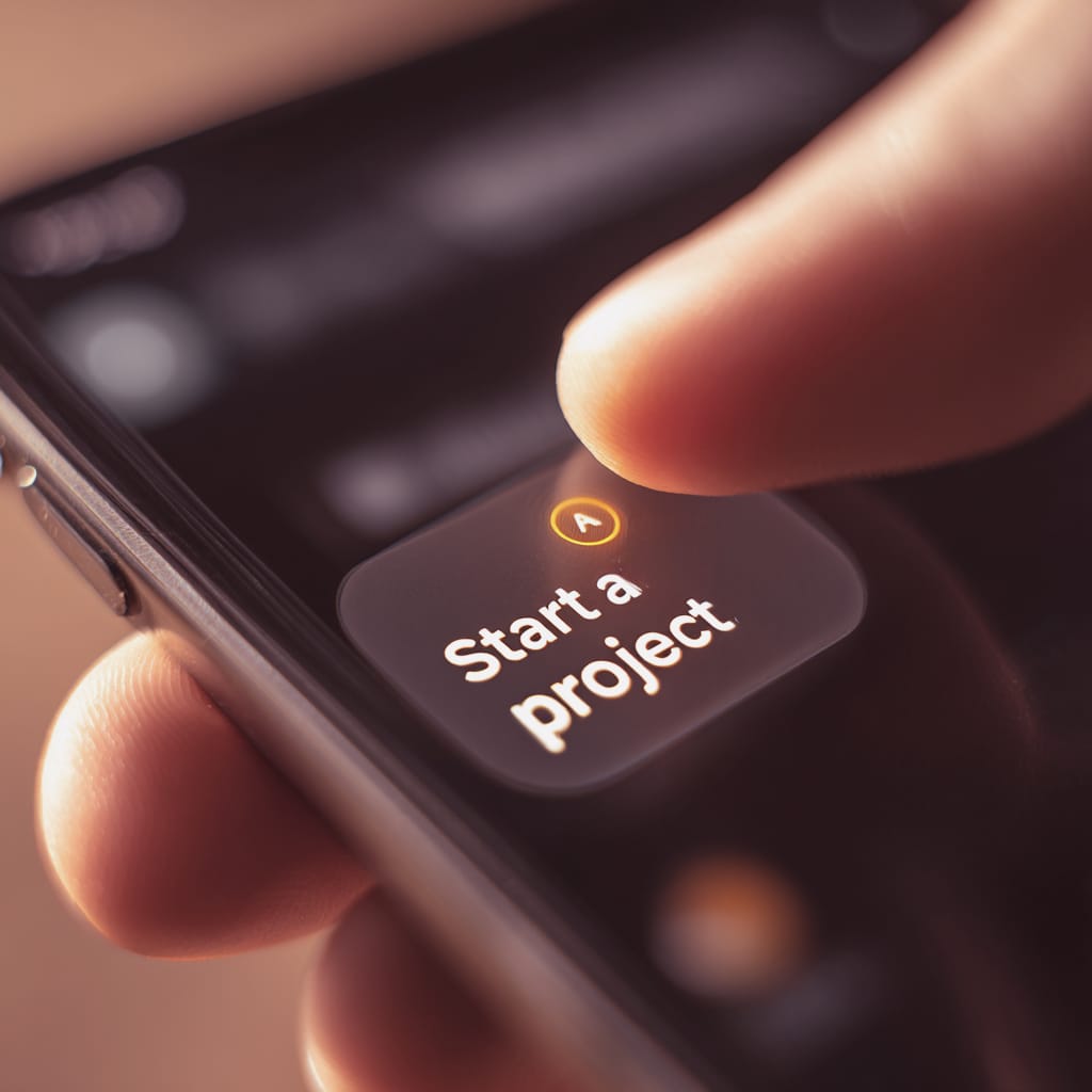 Call-to-Action Button für Projektstart